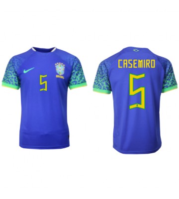 Brazylia Casemiro #5 Koszulka Wyjazdowych MŚ 2022 Krótki Rękaw